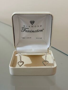Macy's Silver Open Heart Drop Earrings